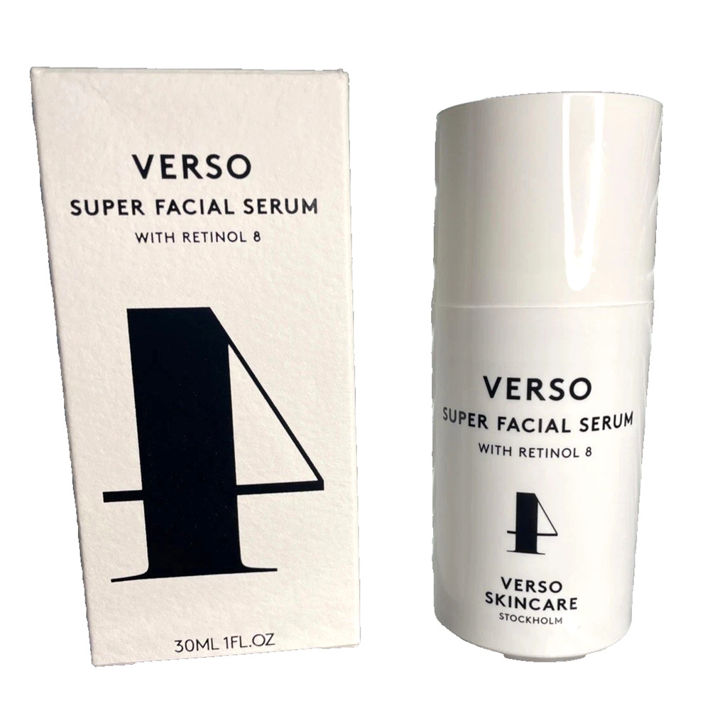 VERSO 4 Super Facial Serum with Retinol 8, 1floz / 30ml Made in SWEDEN